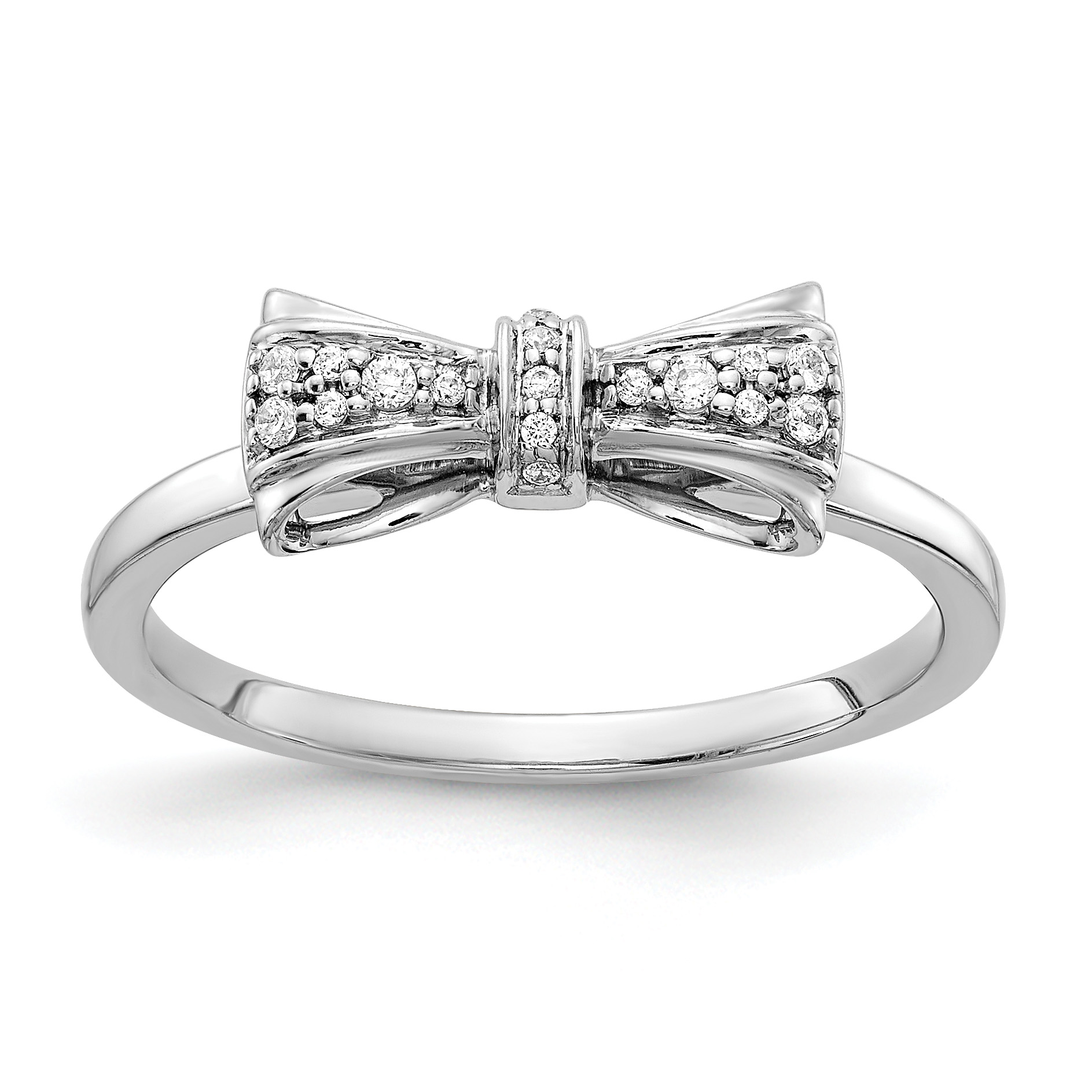14k White Gold Diamond Bow Ring (RM3767-008-WA)