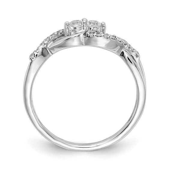 14k White Gold 2-Stone 1/4 carat Diamond Fancy Ring