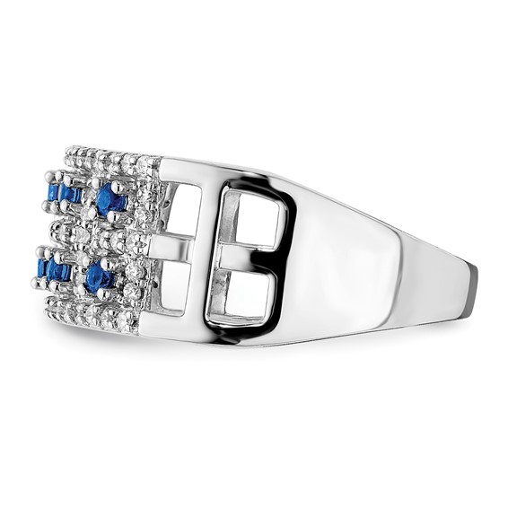 14k White Gold Diamond and Gemstone Fancy Ring                                