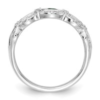 14K White Gold 0.20 Carat Lab Grown Diamond VS SI+ G+ and Lab Created Emerald Complete Fancy Ring view 2