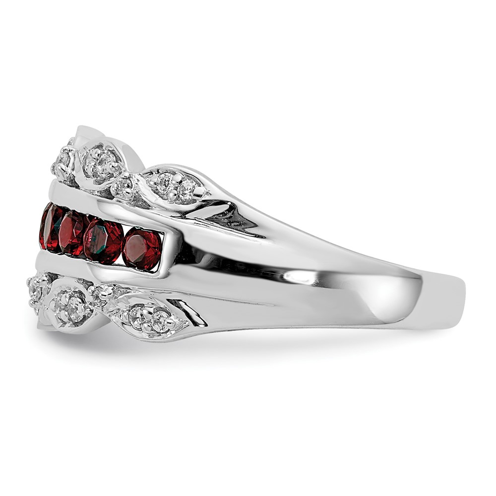 14k White Gold 1/5 carat Lab Grown Diamond VS/SI+ G+ and Lab Created Ruby Complete Fancy Ring (RM3846-CRU-020-WLG)