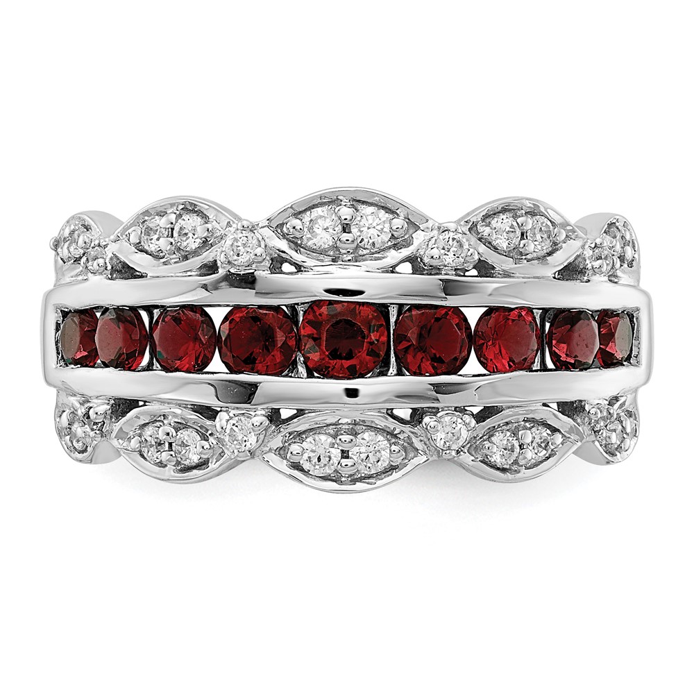 14k White Gold 1/5 carat Lab Grown Diamond VS/SI+ G+ and Lab Created Ruby Complete Fancy Ring (RM3846-CRU-020-WLG)