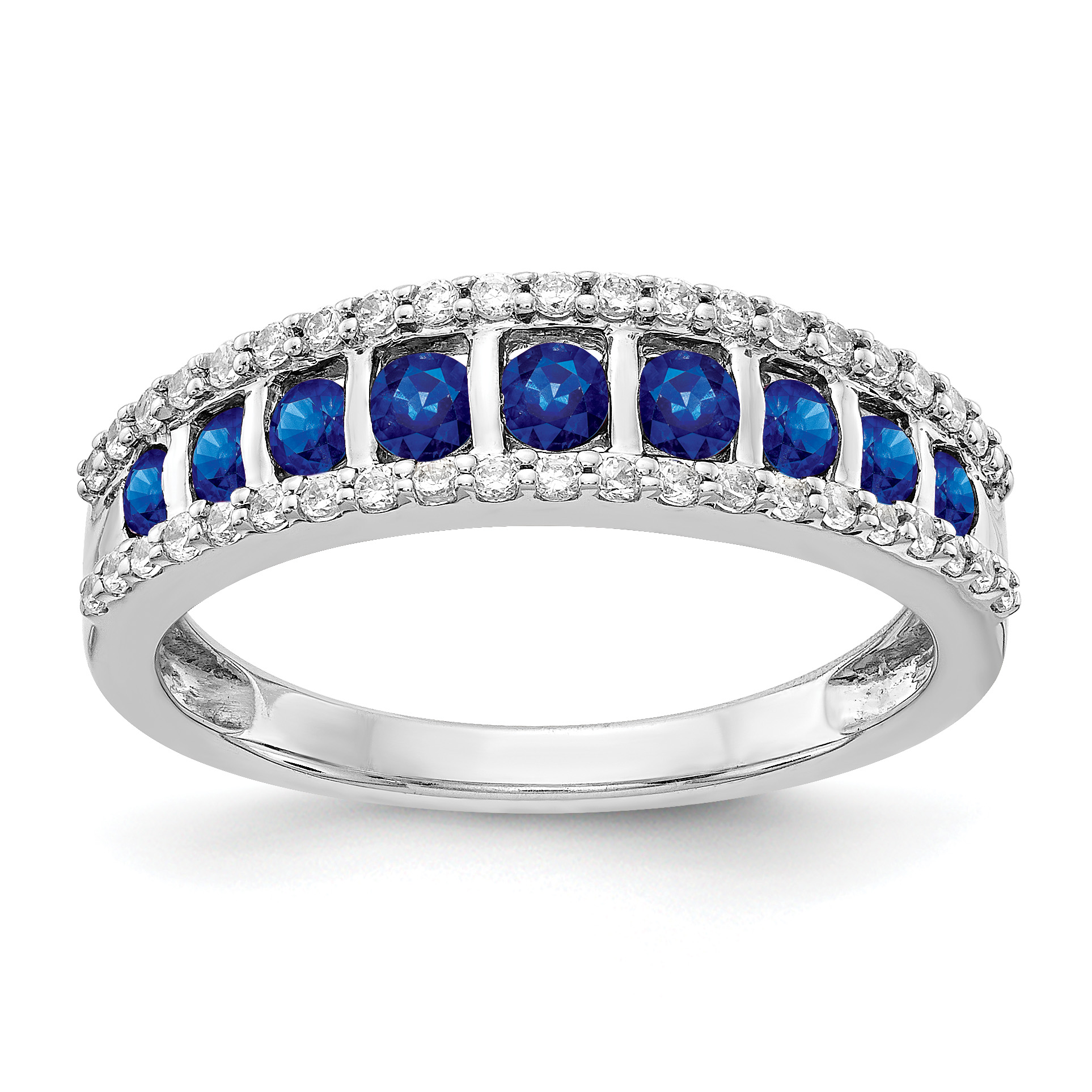 14k White Gold Diamond and Sapphire Fancy Ring (RM3849-SA-025-WA)