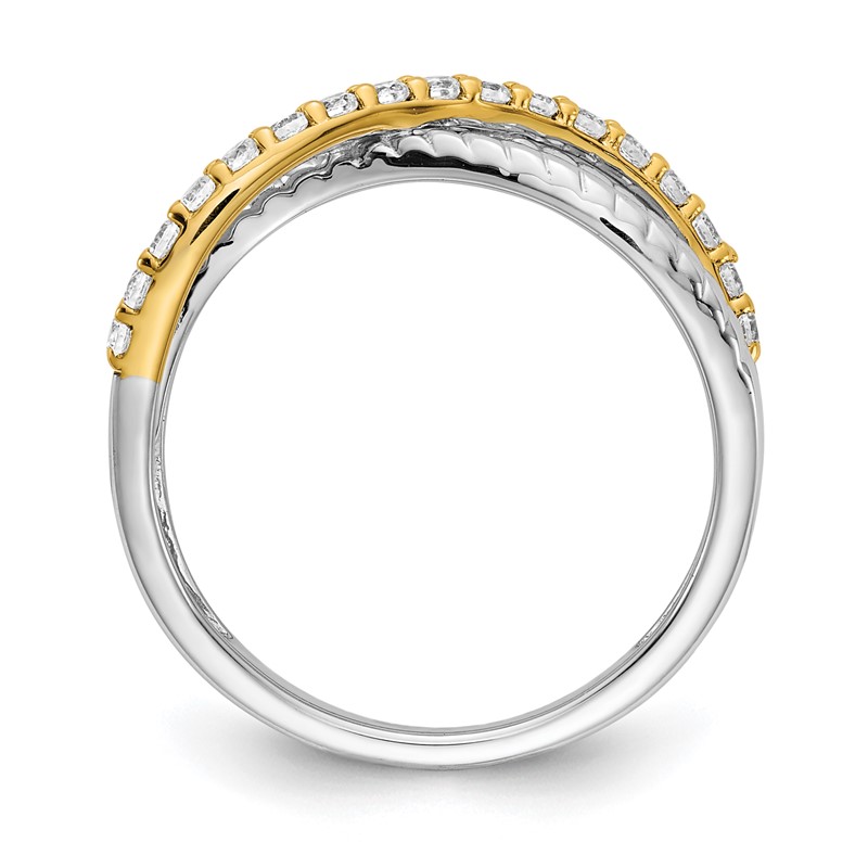 14k Two-Tone 1/4 carat Lab Grown Diamond VS/SI+ G+ Complete Twist Ring