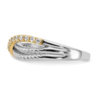 14K Two-Tone 0.25 Carat Lab Grown Diamond VS SI+ G+ Complete Twist Ring view 3