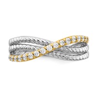 14K Two-Tone 0.25 Carat Lab Grown Diamond VS SI+ G+ Complete Twist Ring view 4