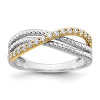 14K Two-Tone 0.25 Carat Lab Grown Diamond VS SI+ G+ Complete Twist Ring view 1