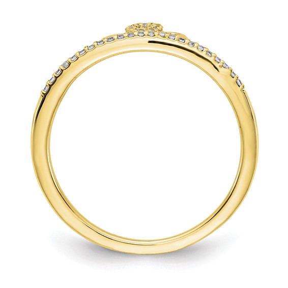 10K Yellow Gold Diamond Tiara Ring