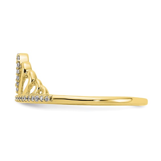 10K Yellow Gold Diamond Tiara Ring