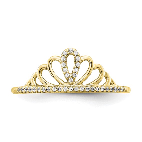 10K Yellow Gold Diamond Tiara Ring