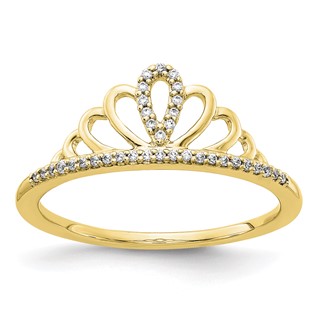 10K Yellow Gold Diamond Tiara Ring