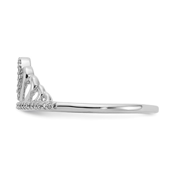 14k White Gold 1/10 carat Diamond Tiara Ring
