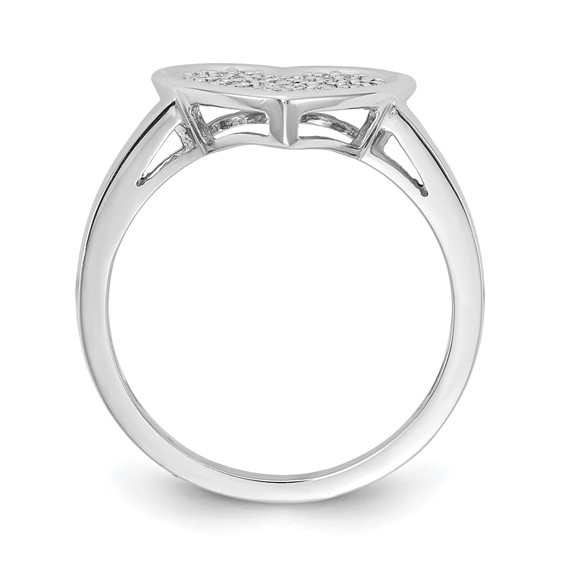 14k White Gold 1/4 carat Diamond Pave Heart Ring