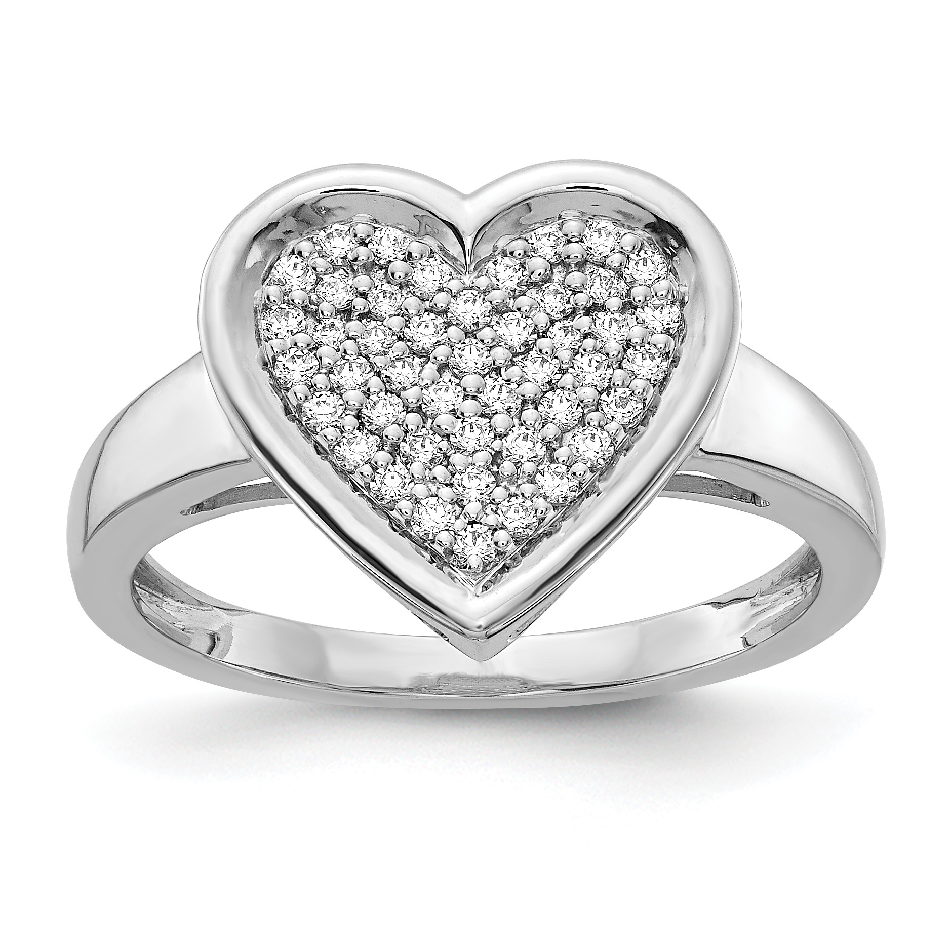14k White Gold Diamond Fancy Heart Ring (RM4014-025-WA)