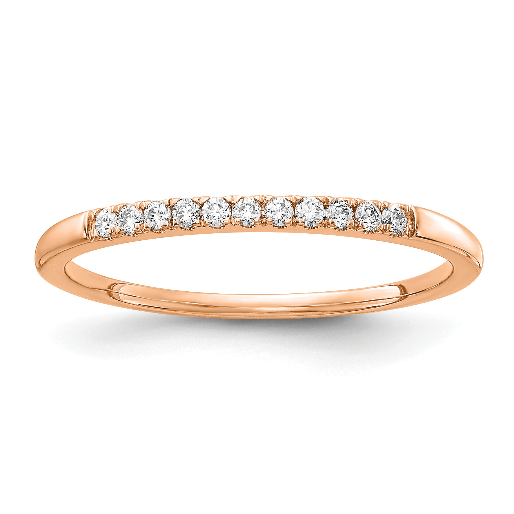 14k Rose Gold 1/10 carat Lab Grown Diamond VS/SI+ G+ Complete Wedding Band (RM4227B-010-5RLG)