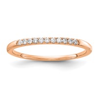14K Rose Gold 0.10 Carat Lab Grown Diamond VS SI+ G+ Complete Wedding Band view 1
