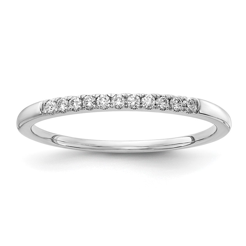 14k White Gold 1/10 carat Lab Grown Diamond VS/SI+ G+ Complete Wedding Band