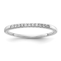 14K White Gold 0.10 Carat Lab Grown Diamond VS SI+ G+ Complete Wedding Band view 1