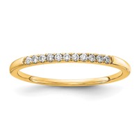 14K Yellow Gold 0.10 Carat Lab Grown Diamond VS SI+ G+ Complete Wedding Band view 1