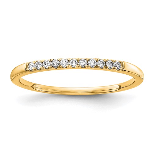 14K Yellow Gold 0.10 Carat Lab Grown Diamond VS SI+ G+ Complete Wedding Band