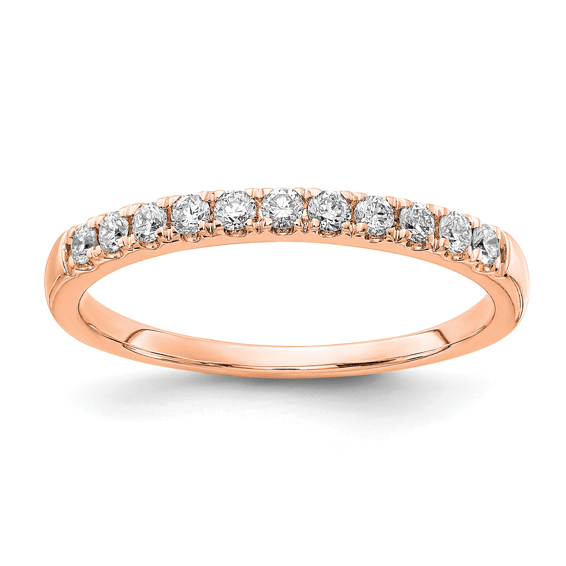 14k Rose Gold 1/5 carat Lab Grown Diamond VS/SI+ G+ Complete Wedding Band (RM4227B-025-5RLG)