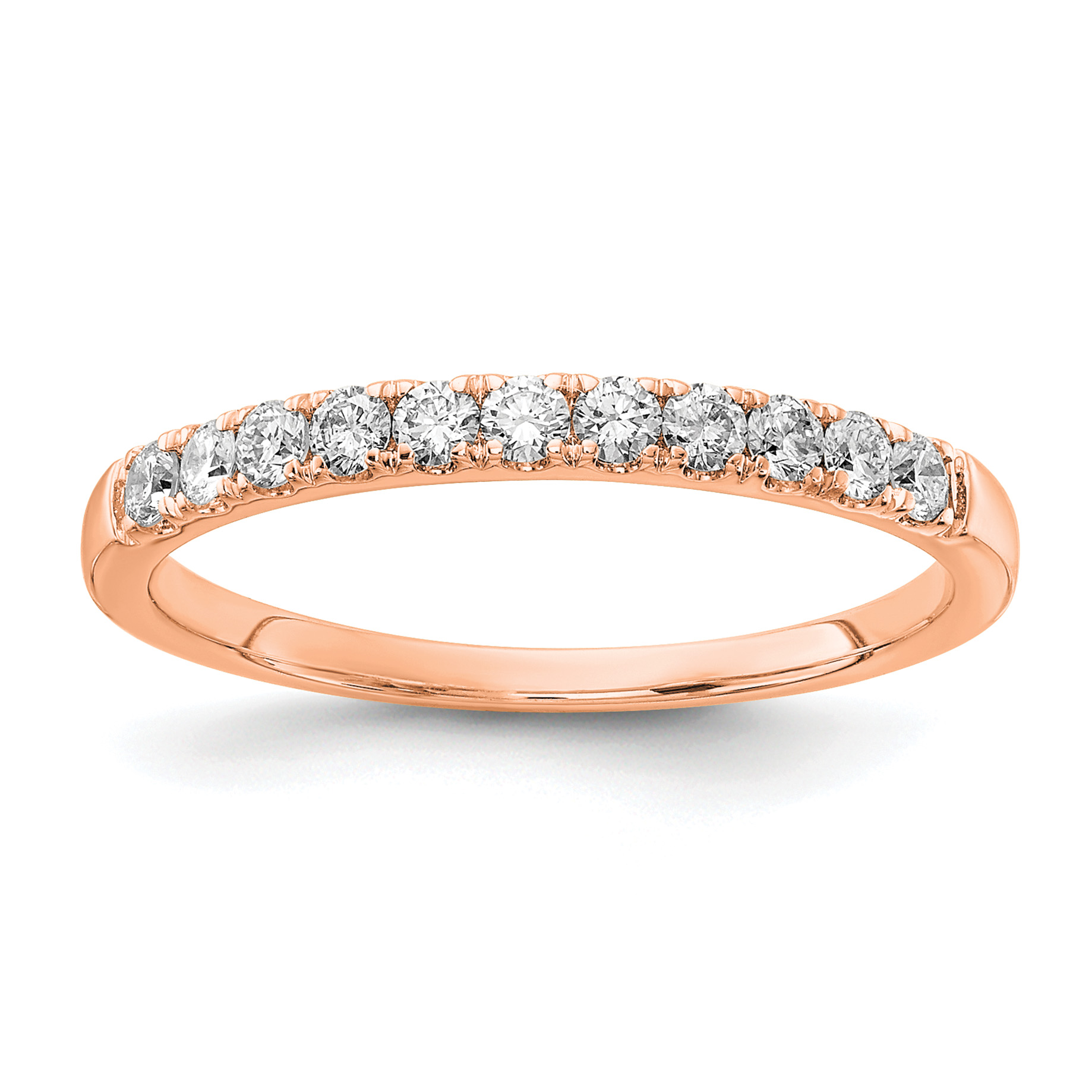 14k Rose Gold 1/3 carat Lab Grown Diamond VS/SI+ G+ Complete Wedding Band (RM4227B-030-5RLG)