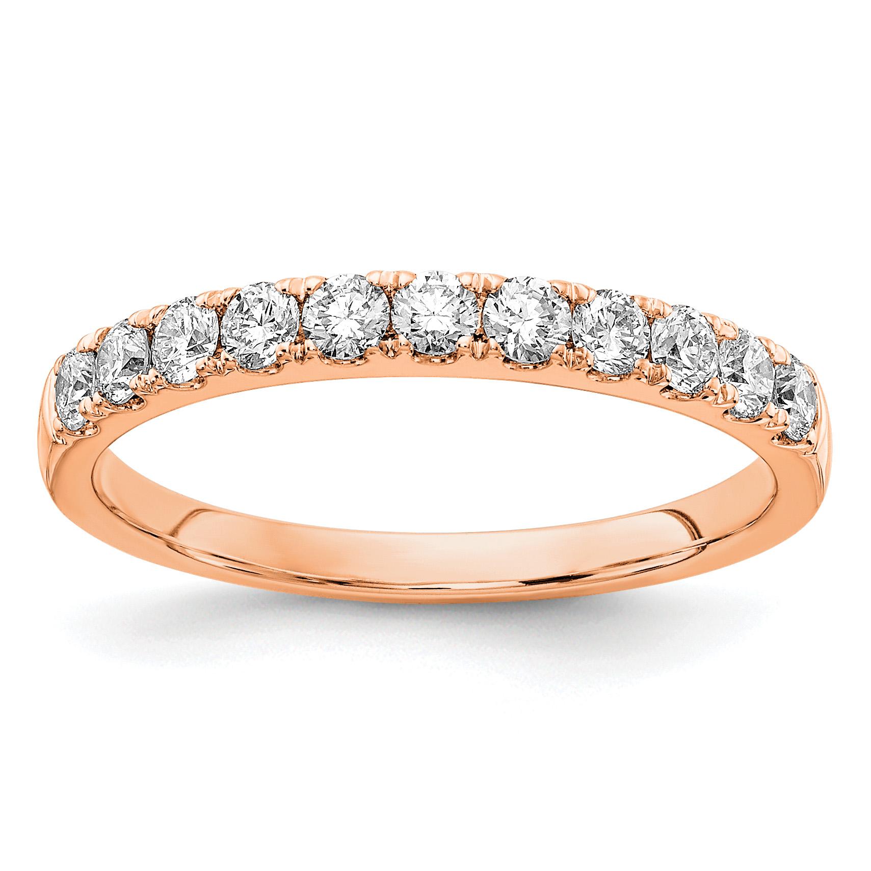 14k Rose Gold 1/2 carat Lab Grown Diamond VS/SI+ G+ Complete Wedding Band (RM4227B-045-5RLG)
