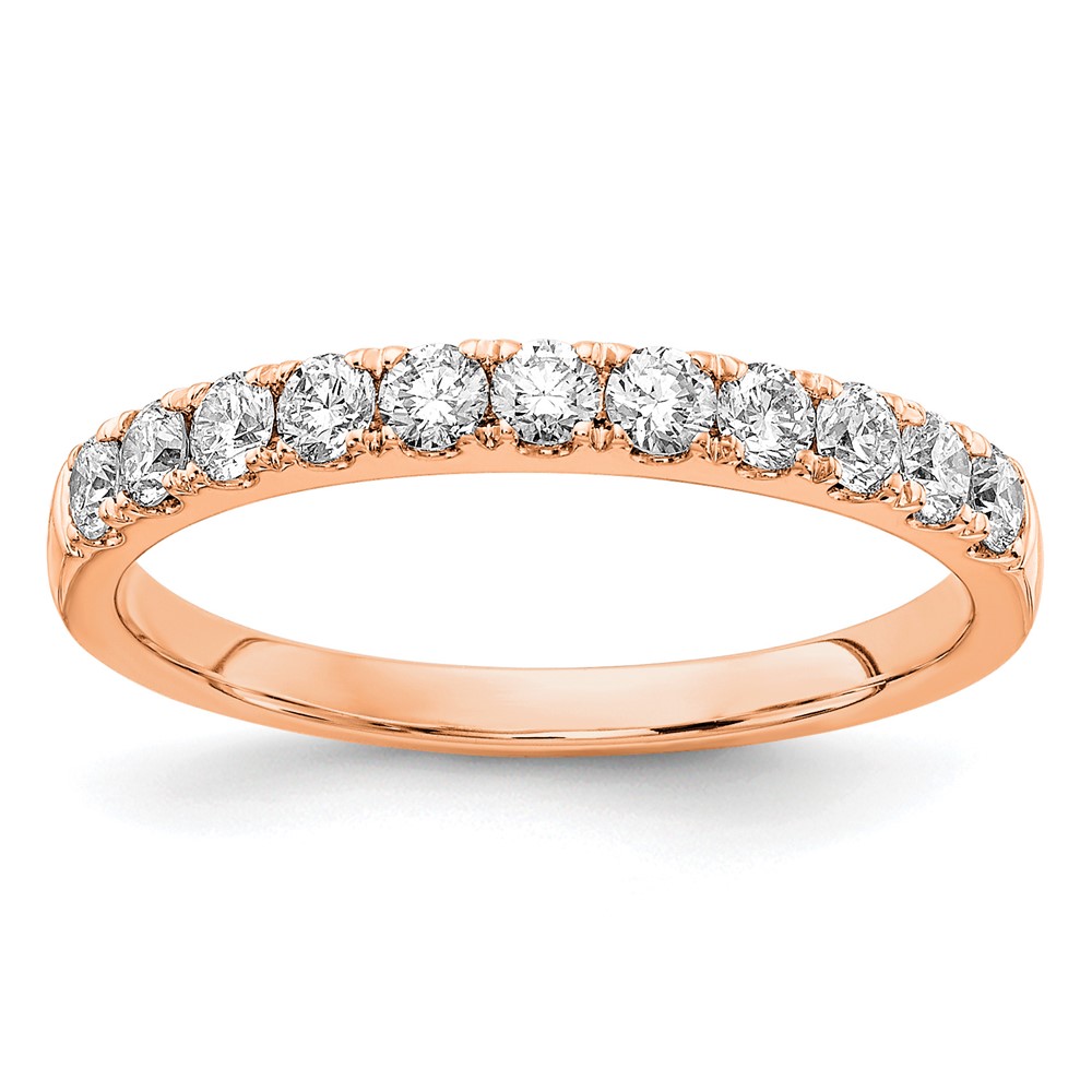 14K Rose Gold 0.50 Carat Lab Grown Diamond VS SI+ G+ Complete Wedding Band