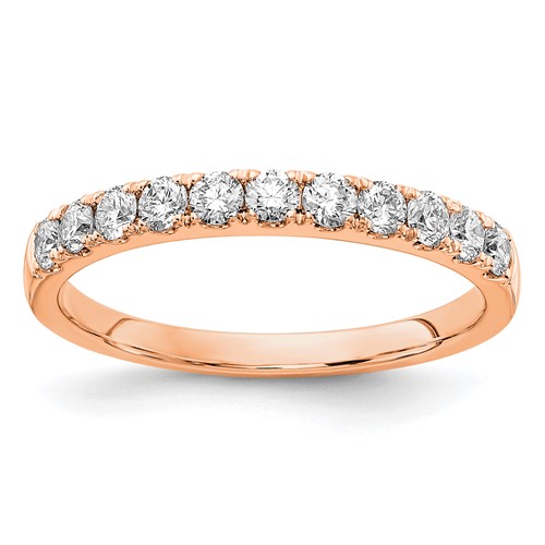 14K Rose Gold 0.50 Carat Lab Grown Diamond VS SI+ G+ Complete Wedding Band