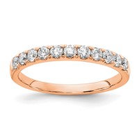14K Rose Gold 0.50 Carat Lab Grown Diamond VS SI+ G+ Complete Wedding Band view 1