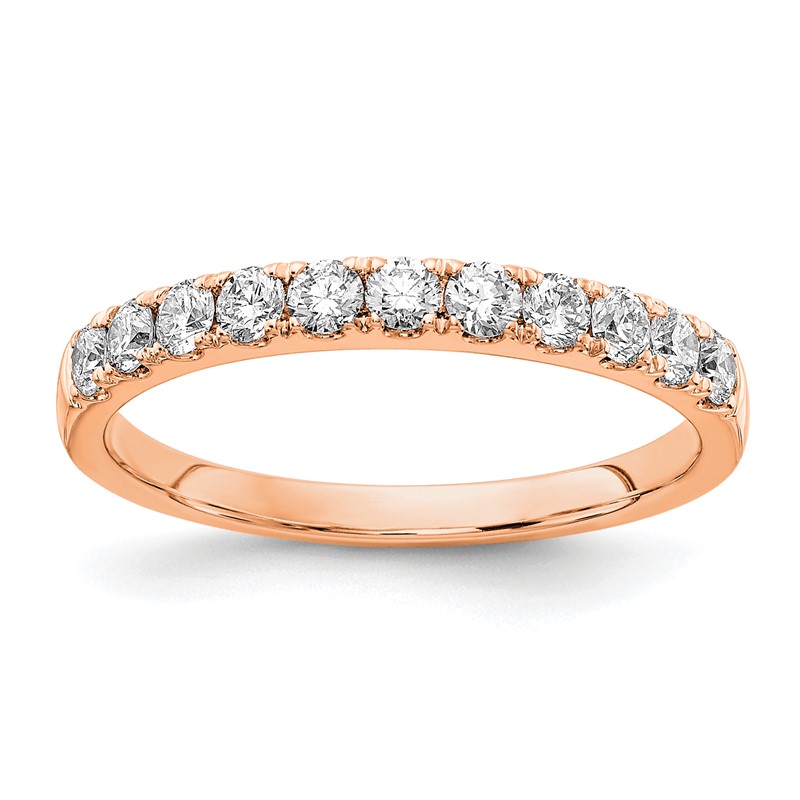 14k Rose Gold 1/2 carat Lab Grown Diamond VS/SI+ G+ Complete Wedding Band