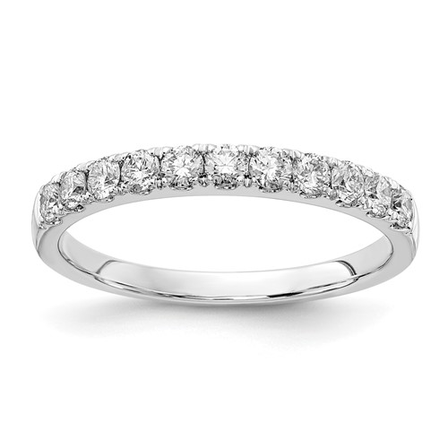 14K White Gold 0.50 Carat Lab Grown Diamond VS SI+ G+ Complete Wedding Band