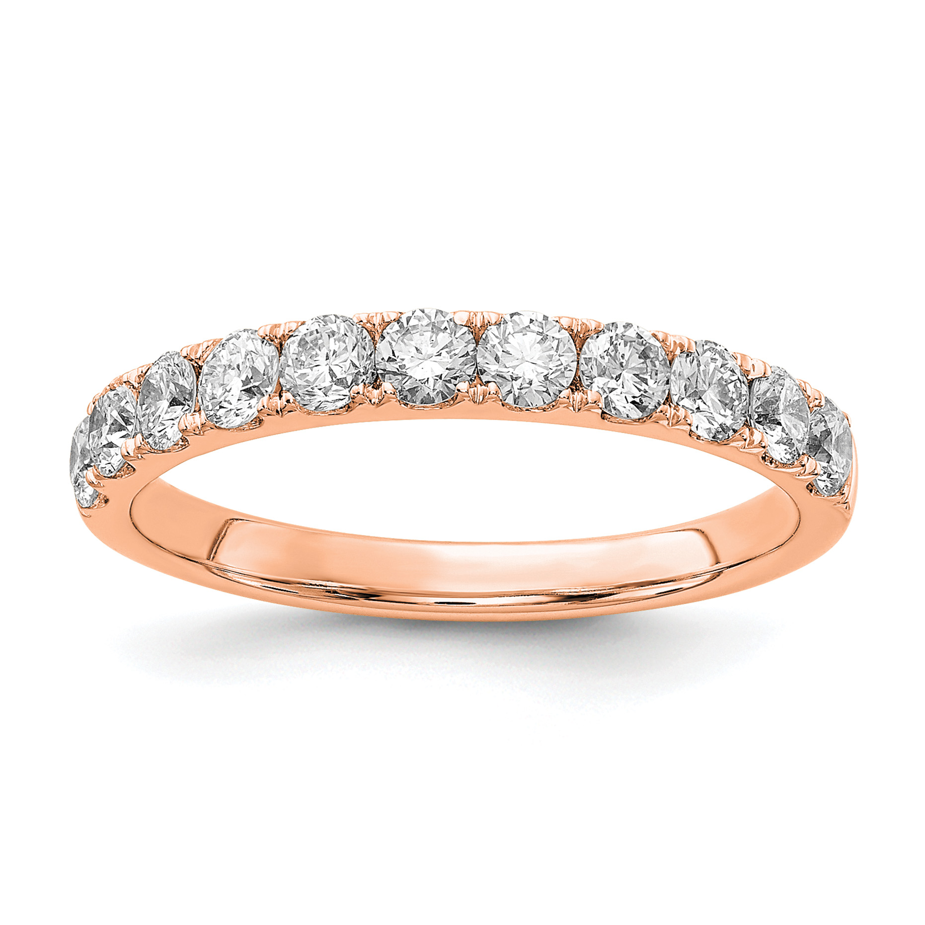 14k Rose Gold 3/4 carat Lab Grown Diamond VS/SI+ G+ Complete Wedding Band (RM4227B-075-7RLG)