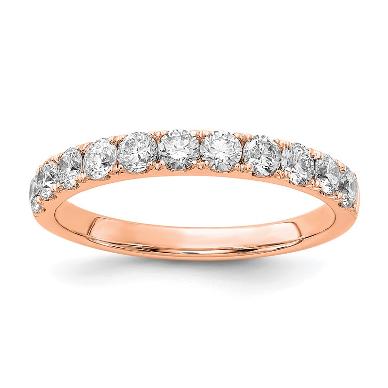 14k Rose Gold 3/4 carat Lab Grown Diamond VS/SI+ G+ Complete Wedding Band