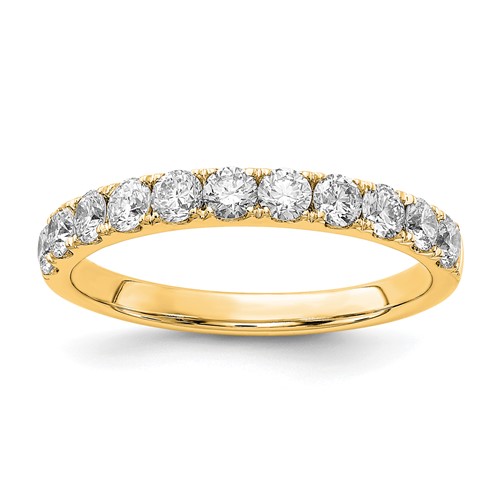 14K Yellow Gold 0.75 Carat Lab Grown Diamond VS SI+ G+ Complete Wedding Band