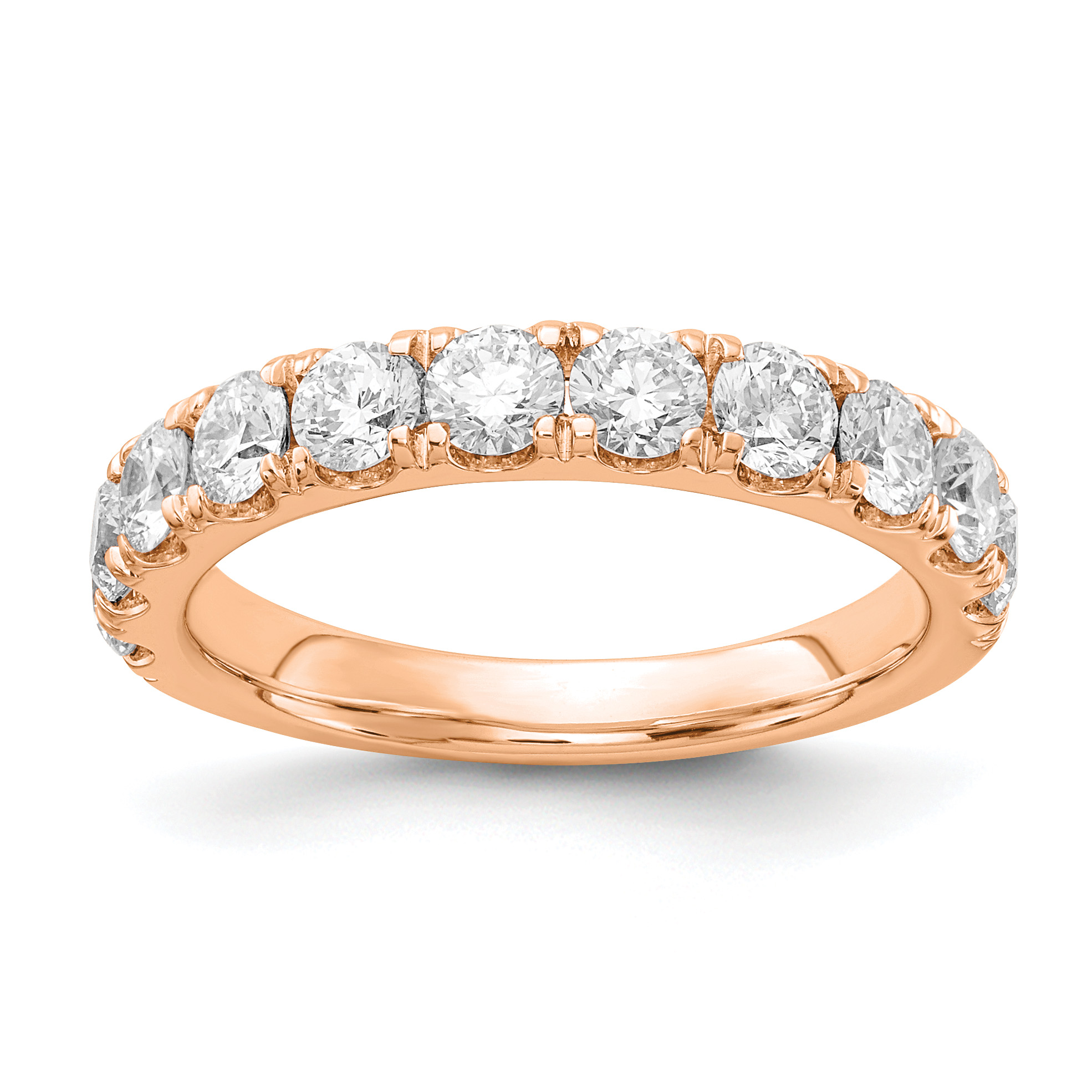 14k Rose Gold 1 1/2 carat Lab Grown Diamond VS/SI+ G+ Complete Wedding Band (RM4227B-150-5RLG)