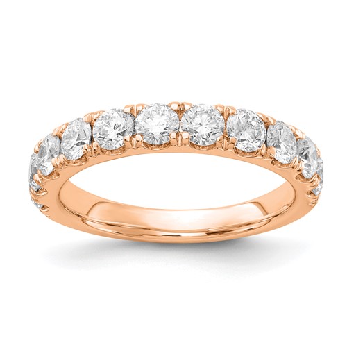 14K Rose Gold 1.50 Carat Lab Grown Diamond VS SI+ G+ Complete Wedding Band