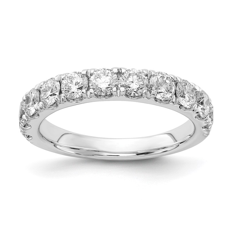 14k White Gold 1 1/2 carat Lab Grown Diamond VS/SI+ G+ Complete Wedding Band