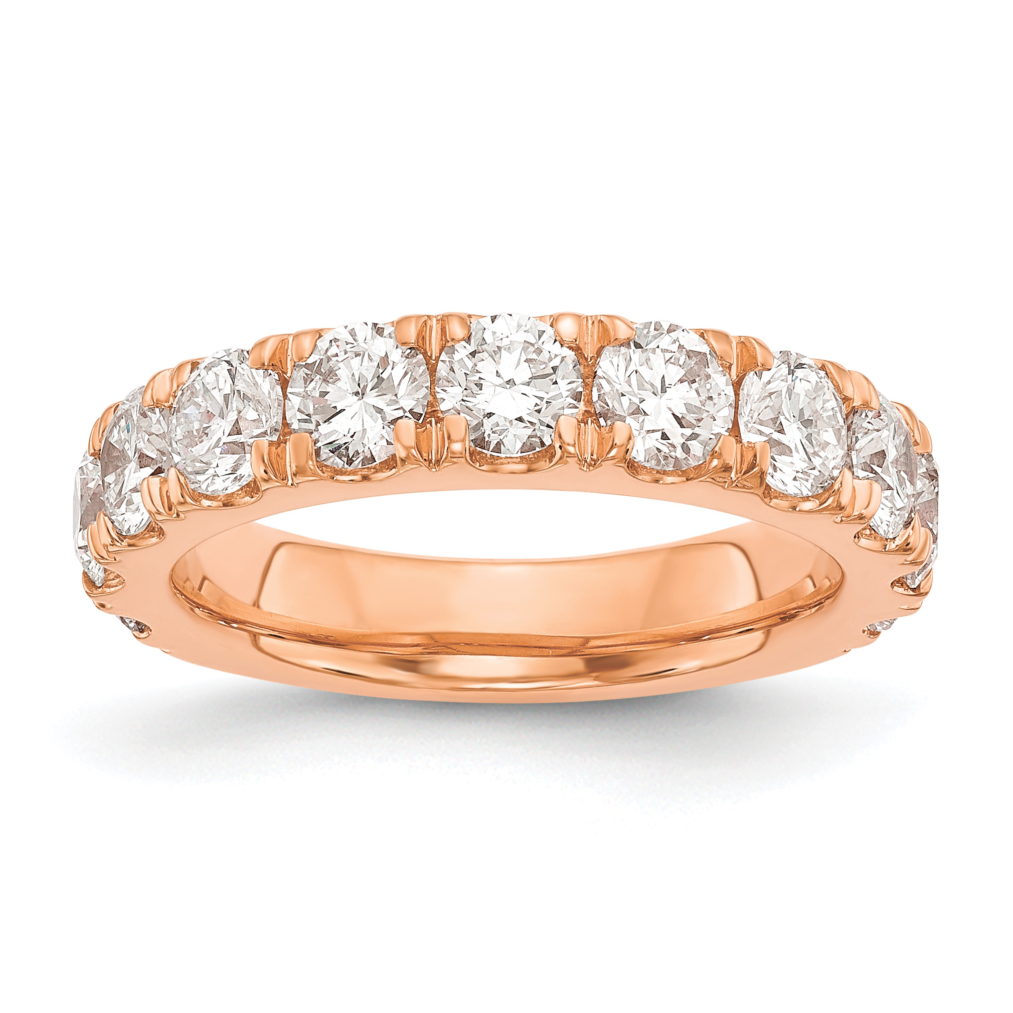 14k Rose Gold 2 carat Lab Grown Diamond VS/SI+ G+ Complete Wedding Band (RM4227B-200-7RLG)