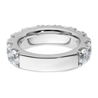 14K White Gold 5.33 Carat Lab Grown Diamond VS SI+ G+ Complete Wedding Band view 5