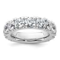 14K White Gold 5.33 Carat Lab Grown Diamond VS SI+ G+ Complete Wedding Band view 1