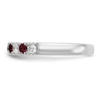 14K White Gold 0.50 Carat Lab Grown Diamond VS SI+ G+ and Lab Created Ruby Complete Band view 3