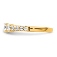 14K Yellow Gold 1 Carat Certified Lab Grown Diamond VS+ F+ Round Complete Three Stone Engagement Ring view 3
