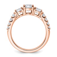 14K Rose Gold 1.50 Carat Lab Grown Diamond VS SI+ G+ Round Complete Three Stone Engagement Ring view 2