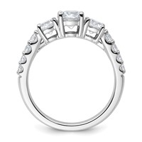 14K White Gold 1.50 Carat Lab Grown Diamond VS+ F+ Round Complete Three Stone Engagement Ring view 2