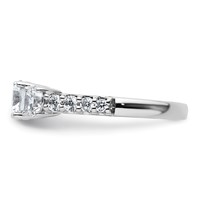 14K White Gold 1.50 Carat Lab Grown Diamond VS+ F+ Round Complete Three Stone Engagement Ring view 3