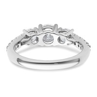 14K White Gold 1.50 Carat Lab Grown Diamond VS+ F+ Round Complete Three Stone Engagement Ring view 5