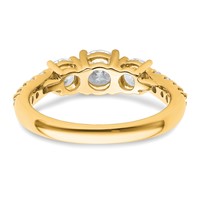 14K Yellow Gold 1.50 Carat Lab Grown Diamond VS SI+ G+ Round Complete Three Stone Engagement Ring view 5