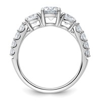 14K White Gold 2 Carat Lab Grown Diamond VS SI+ G+ Round Complete Three Stone Engagement Ring view 2