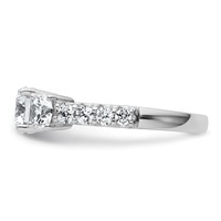 14K White Gold 2 Carat Lab Grown Diamond VS SI+ G+ Round Complete Three Stone Engagement Ring view 3